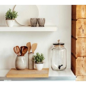 Beige like. by Villeroy & Boch Vase Lave Home Cylinder, 20 cm, aus Steingut.