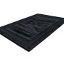 Schwarzer Kurzflor Teppich (80x150 cm) im klassischen Design mit modernem Used-Look.