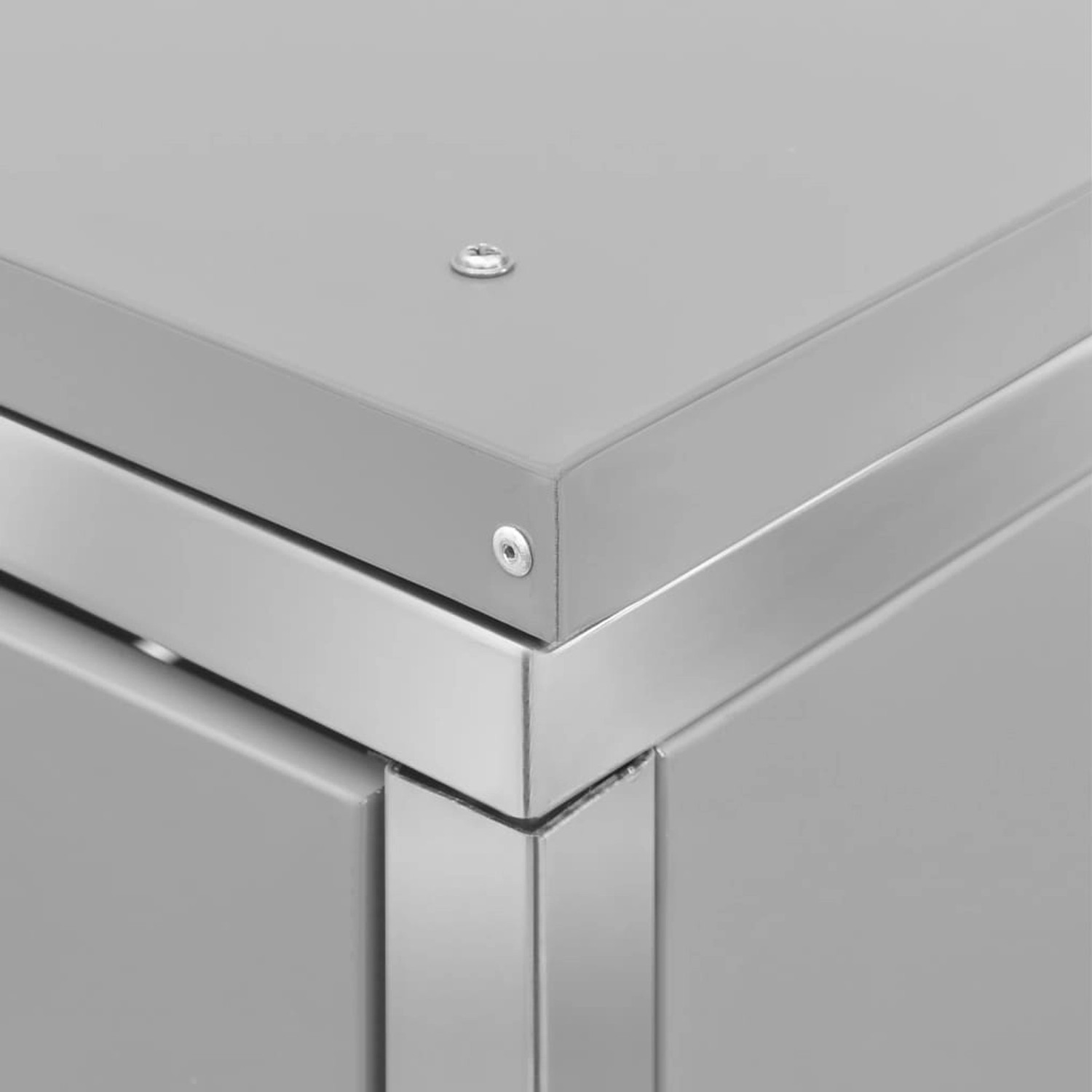 Detailansicht: vidaXL Mülltonnenbox aus Edelstahl für 4 Tonnen.