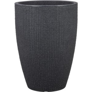 Scheurich Pflanzgefäß Barceo High, Ø 39 cm, Stony Black, Kunststoff Blumentopf für Innen & Außen.