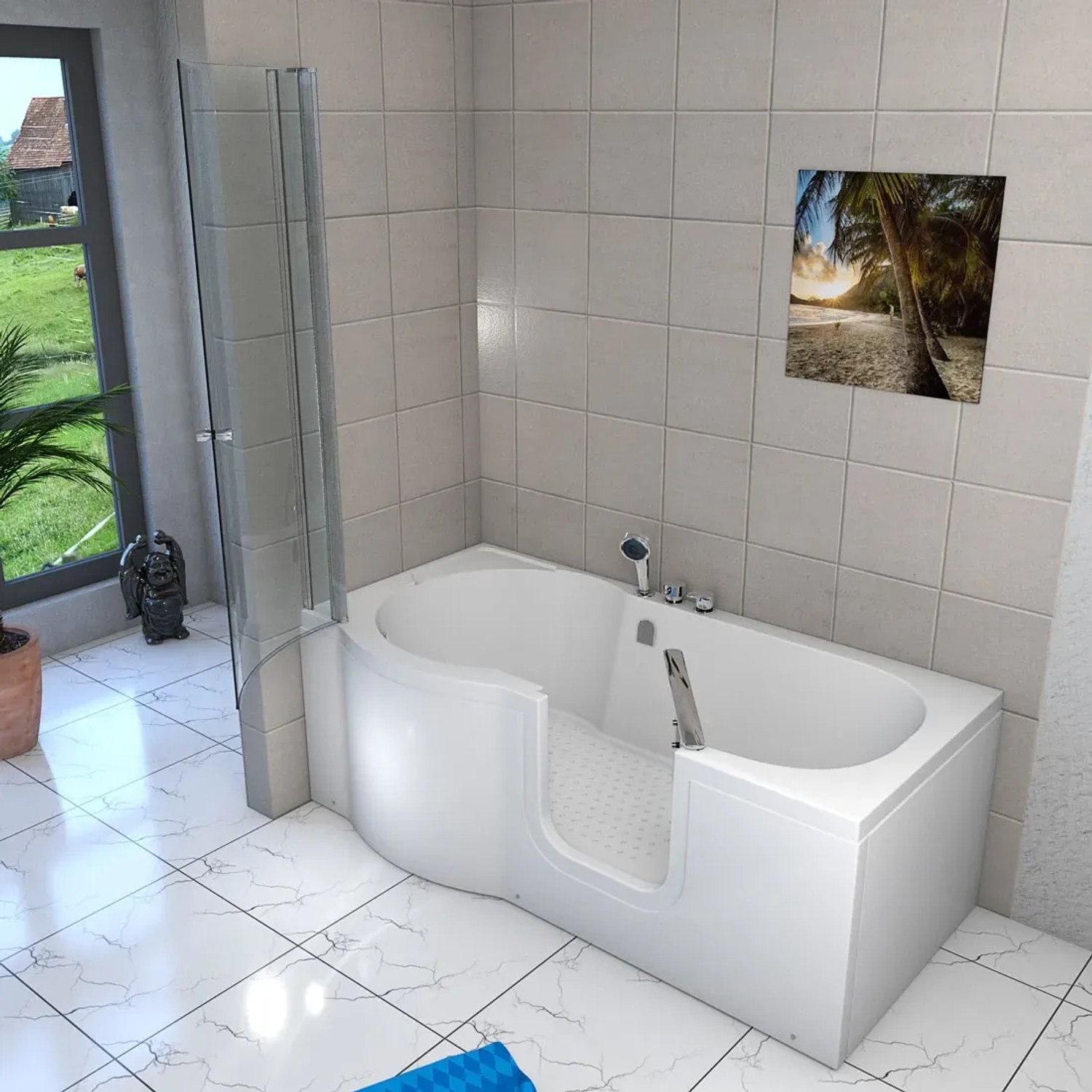 seniorenbadewanne mit tür und sitz