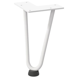 vidaXL Haarnadelbeine für Couchtisch 4 Stk Weiß 20 cm Massivstahl 4012413