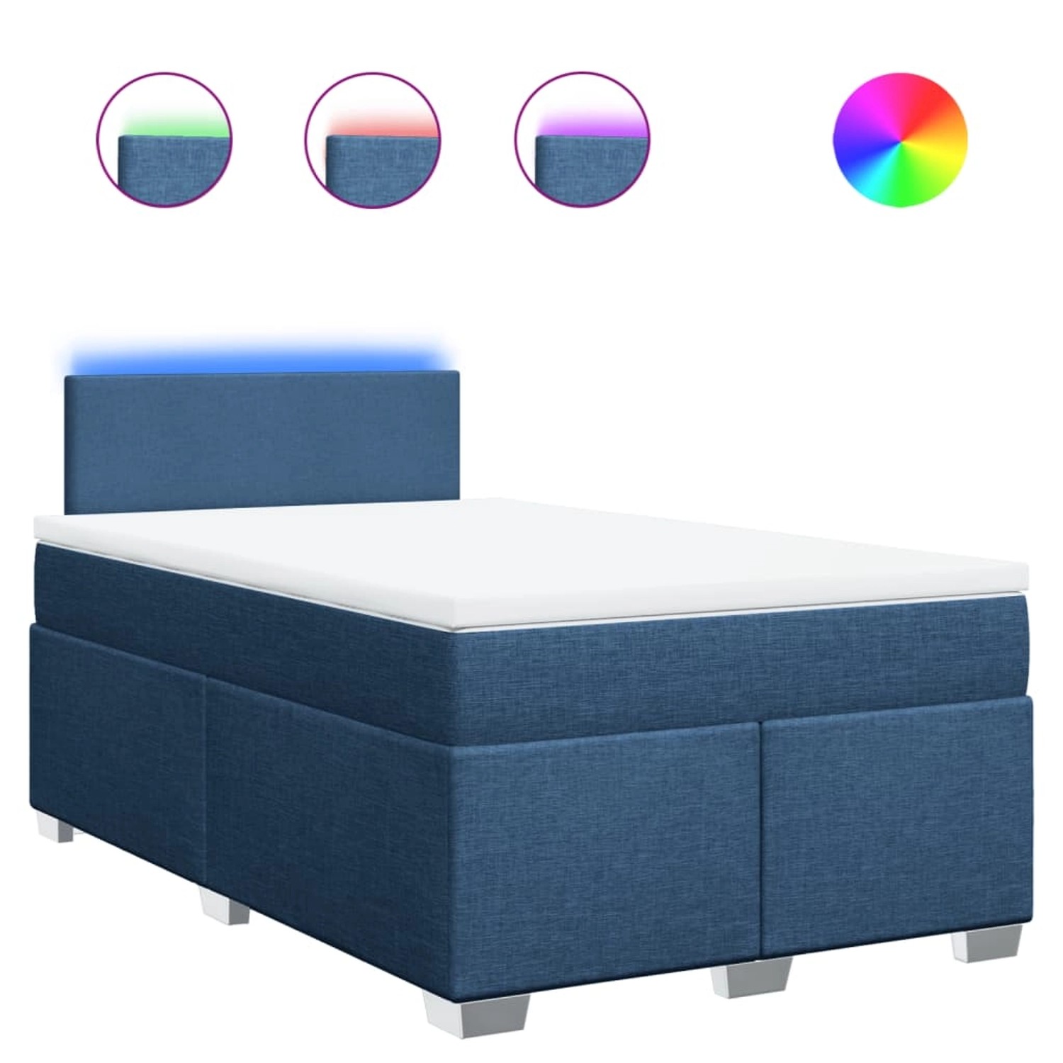 vidaXL Boxspringbett mit Matratze Blau 120x190 cm Stoff 3288126 günstig online kaufen