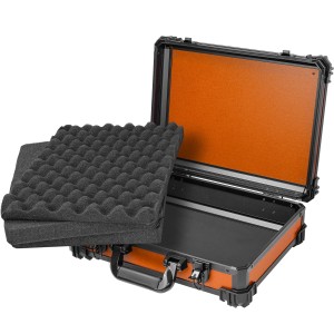 HMF 15502-18 Transportkoffer Rasterschaumstoff Universalkoffer 39 x 29 x 12 cm Orange