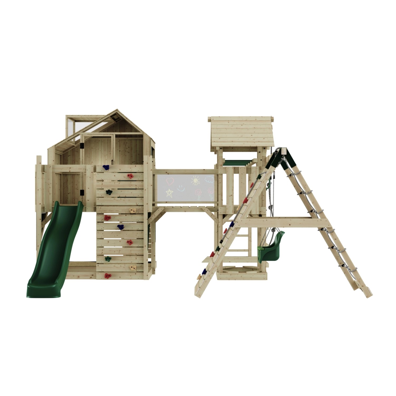 OutdoorToys Spielturm Bo mit Babyschaukel Dunkelgrün günstig online kaufen