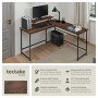 Tectake Eckschreibtisch Melrose im Industrial Style mit Monitoraufsatz.