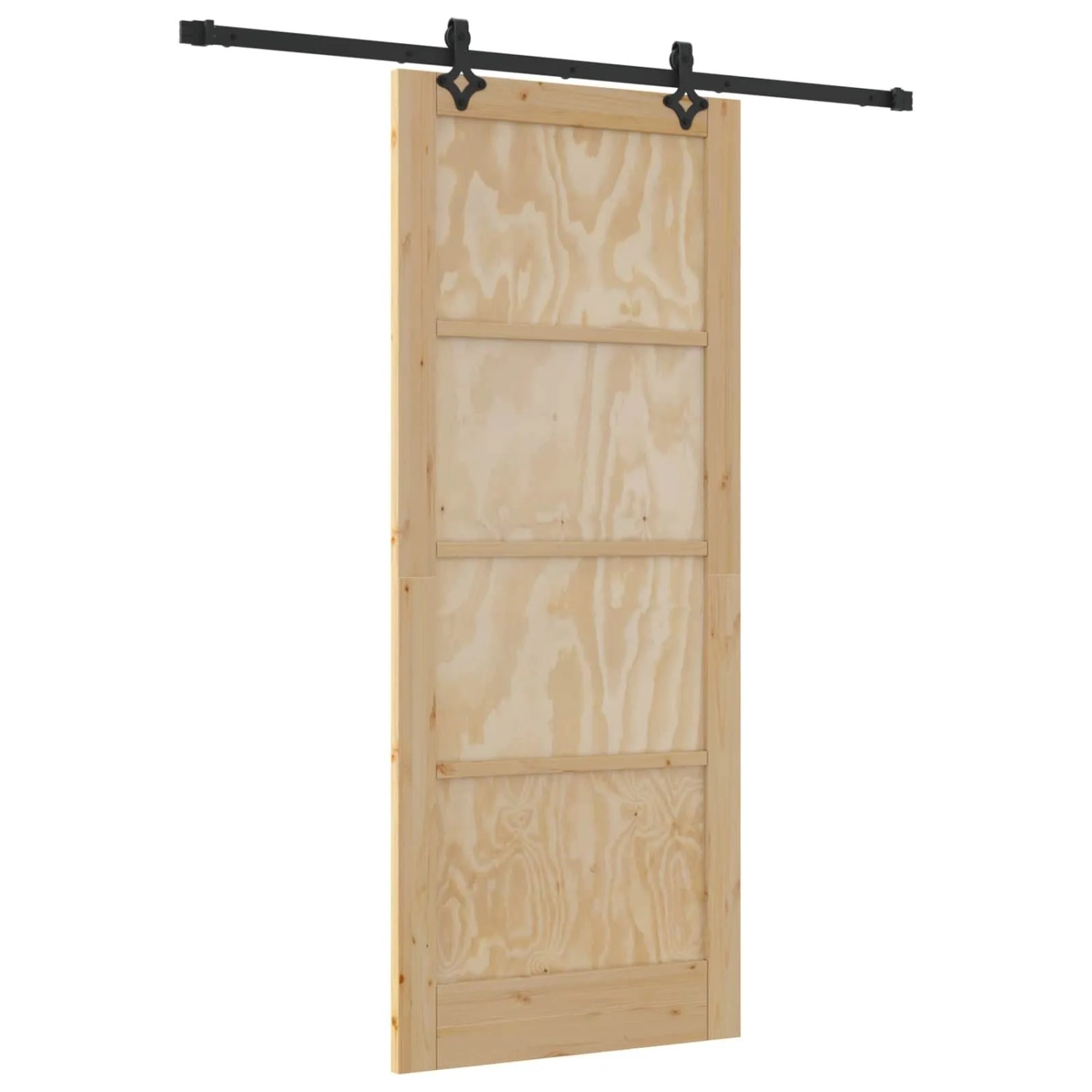 vidaXL Schiebetür Natur und Schwarz 86 x 211 cm 3445511