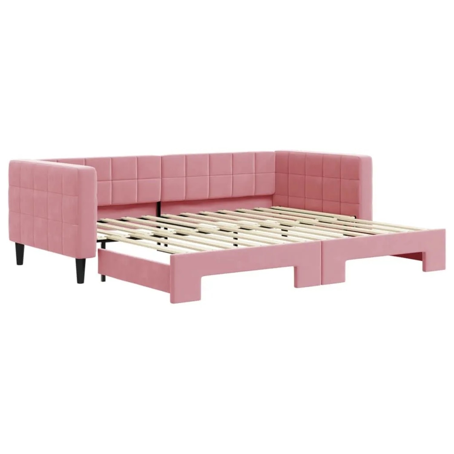 vidaXL Tagesbett Ausziehbar Rosa 90x200 cm Samt 3196694