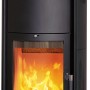 Hark Keno Eco plus Kaminofen, Meteorschwarz, 5 kW, mit Automatik und Ofenkacheln.