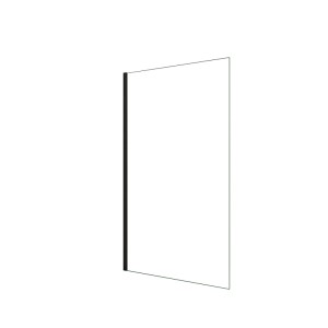 Walk-In Dusche 100x200cm mit schwarzem Rahmen und Klarglas Seitenwand.