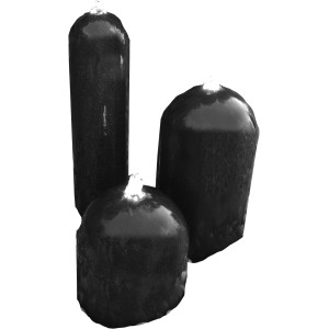 Silex Quellstein Terrazzo 3er-Set, Gartenbrunnen mit Pumpe und LED-Beleuchtung.