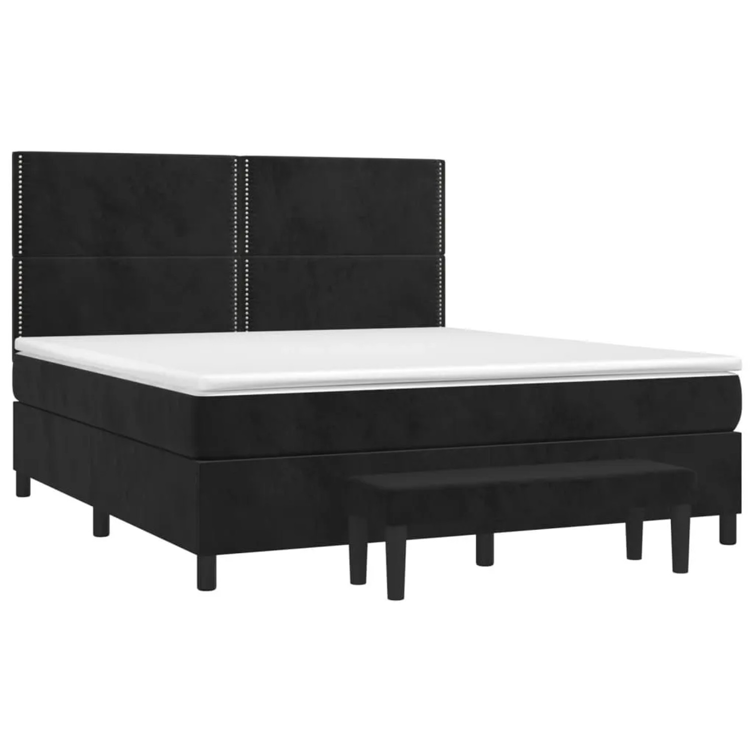 vidaXL Boxspringbett mit Matratze Schwarz 160x200 cm Samt 3137793 günstig online kaufen