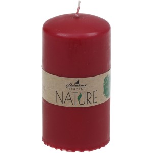 Steinhart Stumpenkerze Classic Nature, Altrot, 110x57mm, für Innen & Außen.