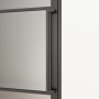 inova Loft Glastür Komplettset DIN Links mit schwarzem Beschlag und Griffstange.
