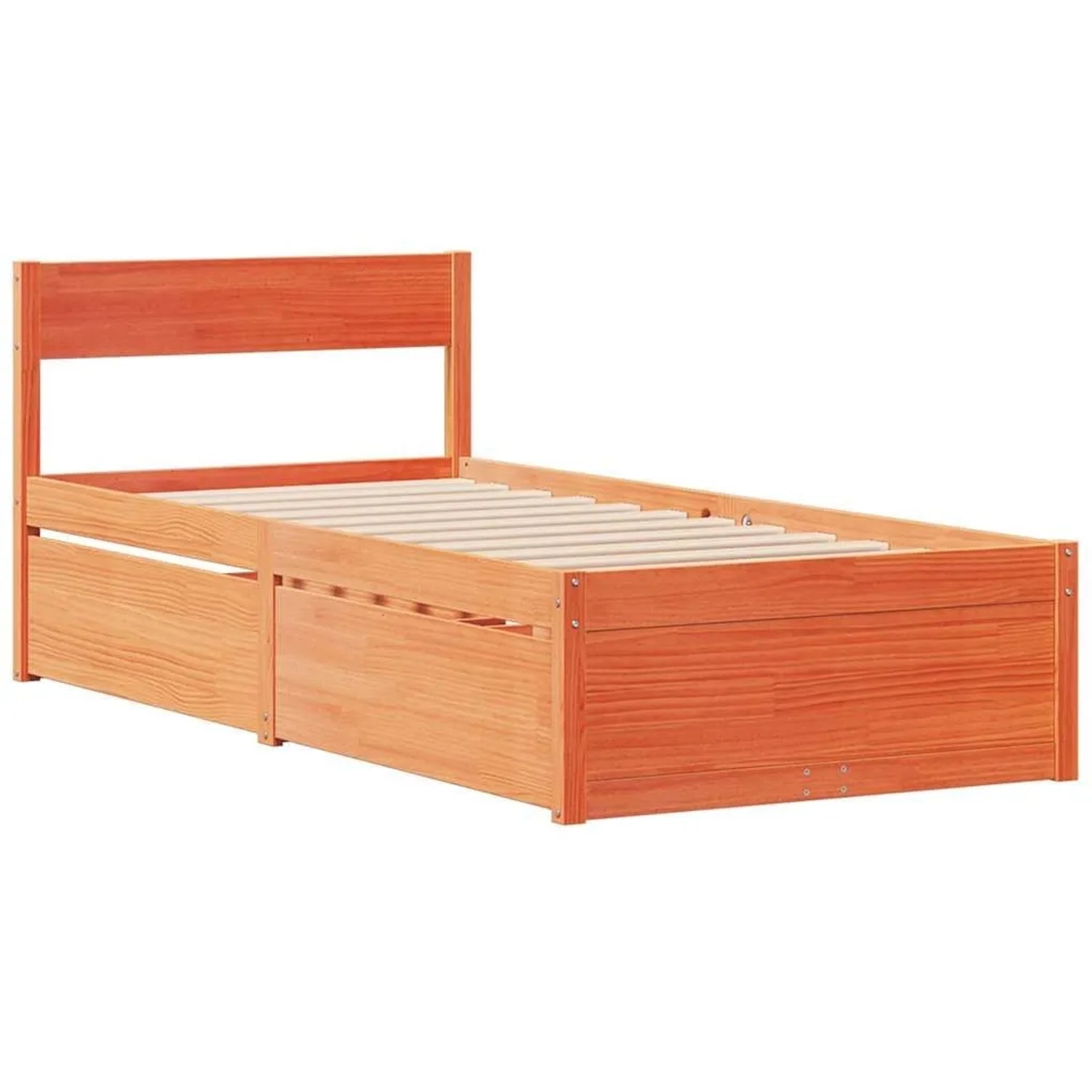 vidaXL Massivholzbett ohne Matratze Wachsbraun 75x190 cm Kiefernholz 846809 günstig online kaufen