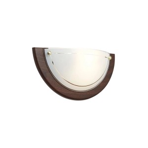 QAZQA Klassische Wandleuchte Walnussholz mit Weißem Glas Mesiac