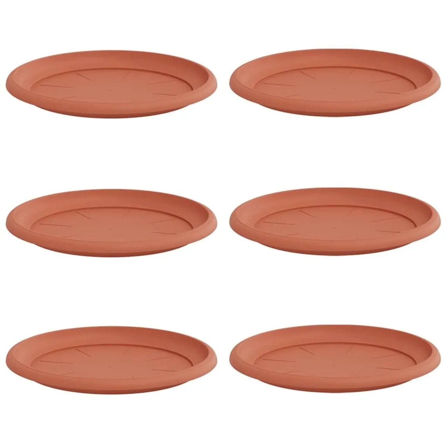 vidaXL Runde Blumenplatte 6 Stk Ziegelrot Ø 27 x 2,5 cm Kunststoff 42020305