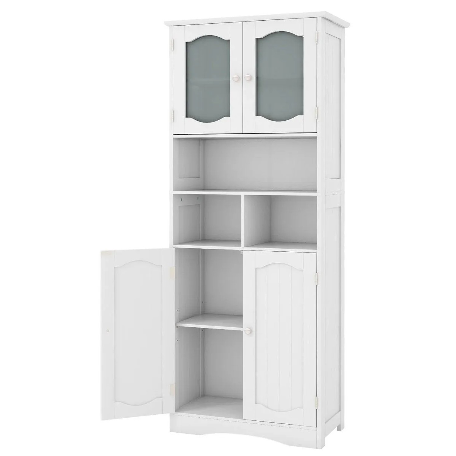 Costway Badezimmerschrank Hochschrank mit Verstellbarem Einlegeboden
