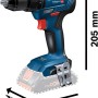 Bosch Professional GSR 18V-55 Akku-Bohrschrauber mit Maßen, ideal für präzise Schraub- und Bohrarbeiten.