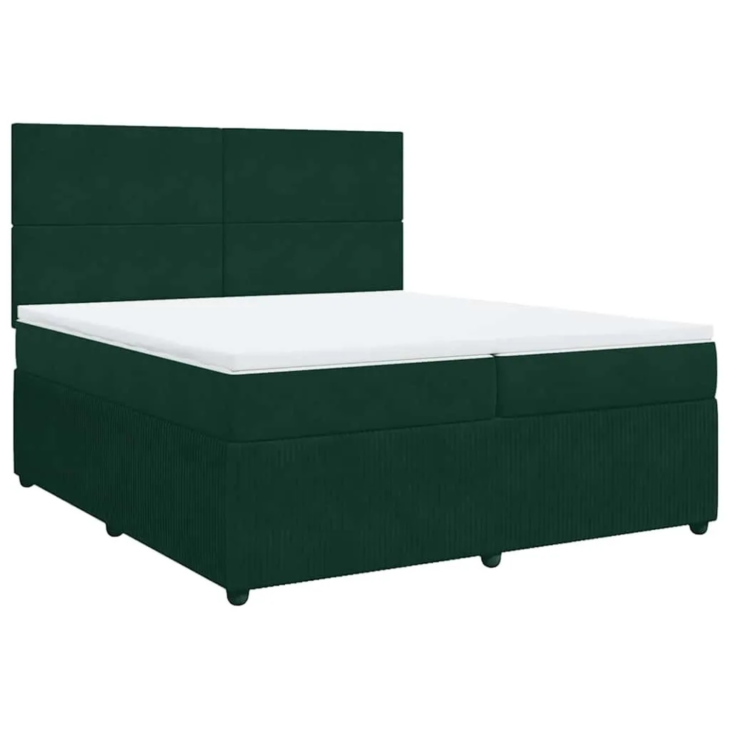 vidaXL Boxspringbett mit Matratze Dunkelgrün 200x200 cm Samt 3292427 günstig online kaufen