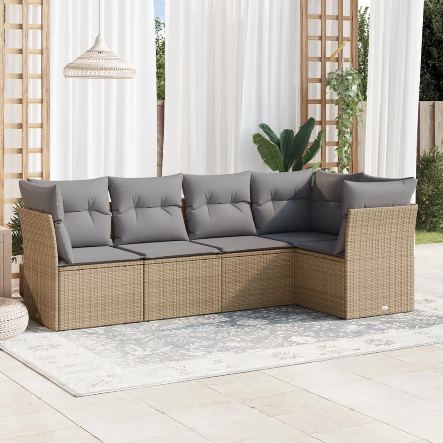 Willood Garten Lounge Set 4-teilig - Wetterfeste Sitzgruppe Aus Poly Rattan