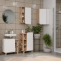 Vicco Badschrank Karen Sonoma/Weiß (50x75 cm) mit Tür und offenen Fächern im Badezimmer.