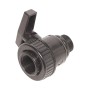 Schwarzer Kugelhahn für PE-Rohre, 33,3 mm (R 1) x 30,3 mm (Rp 1), zur Absperrung in Kaltwassersystemen.