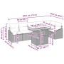 Graues 7-teiliges Garten-Sofa-Set mit Stauraum aus Polyrattan von vidaXL. Gartenmöbel mit Tisch und Kissen.