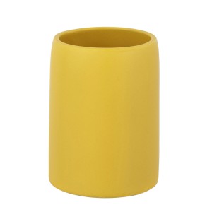 Gelber Schöner Wohnen Zahnputzbecher Funo aus Keramik.