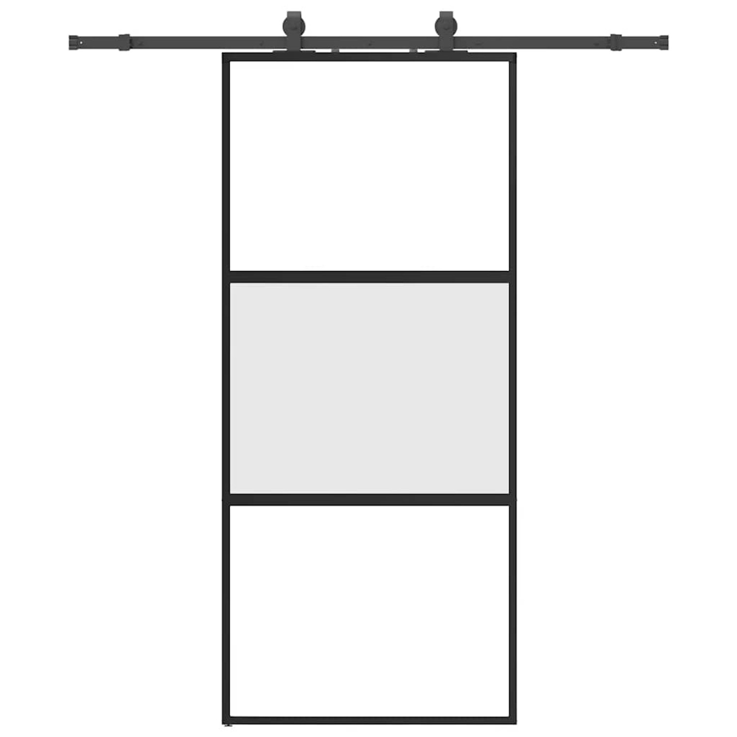 vidaXL Schiebetür mit Beschlag Schwarz 90x205 cm Hartglas 3375818 günstig online kaufen