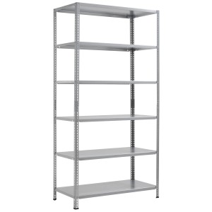 Verzinktes Metall-Schraubregal SR 100/65 mit 6 Böden, 200x100x50 cm, ideal für Lagerung.