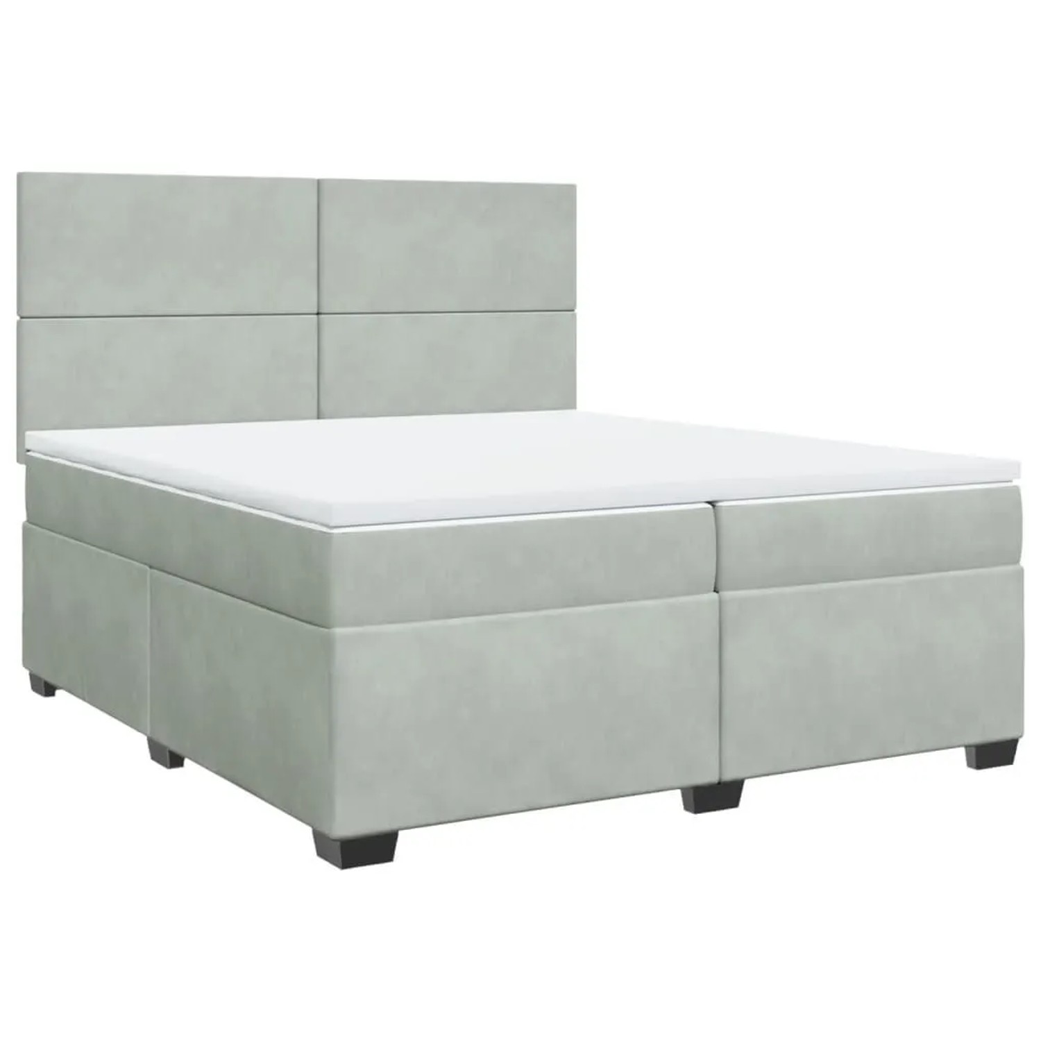 vidaXL Boxspringbett mit Matratze Hellgrau 200x200 cm Samt 3293296 günstig online kaufen