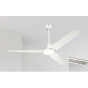 Weißer Westinghouse Deckenventilator Industrial, 142 cm Durchmesser, mit Wandschalter.