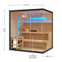 Artsauna Vantaa Sauna: Traditionelle Sauna 175x140cm mit 8kW Ofen, Glasfront und Ambientebeleuchtung.
