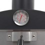 Detailaufnahme: Thermometer am Holzkohle Pizzaofen von vidaXL.