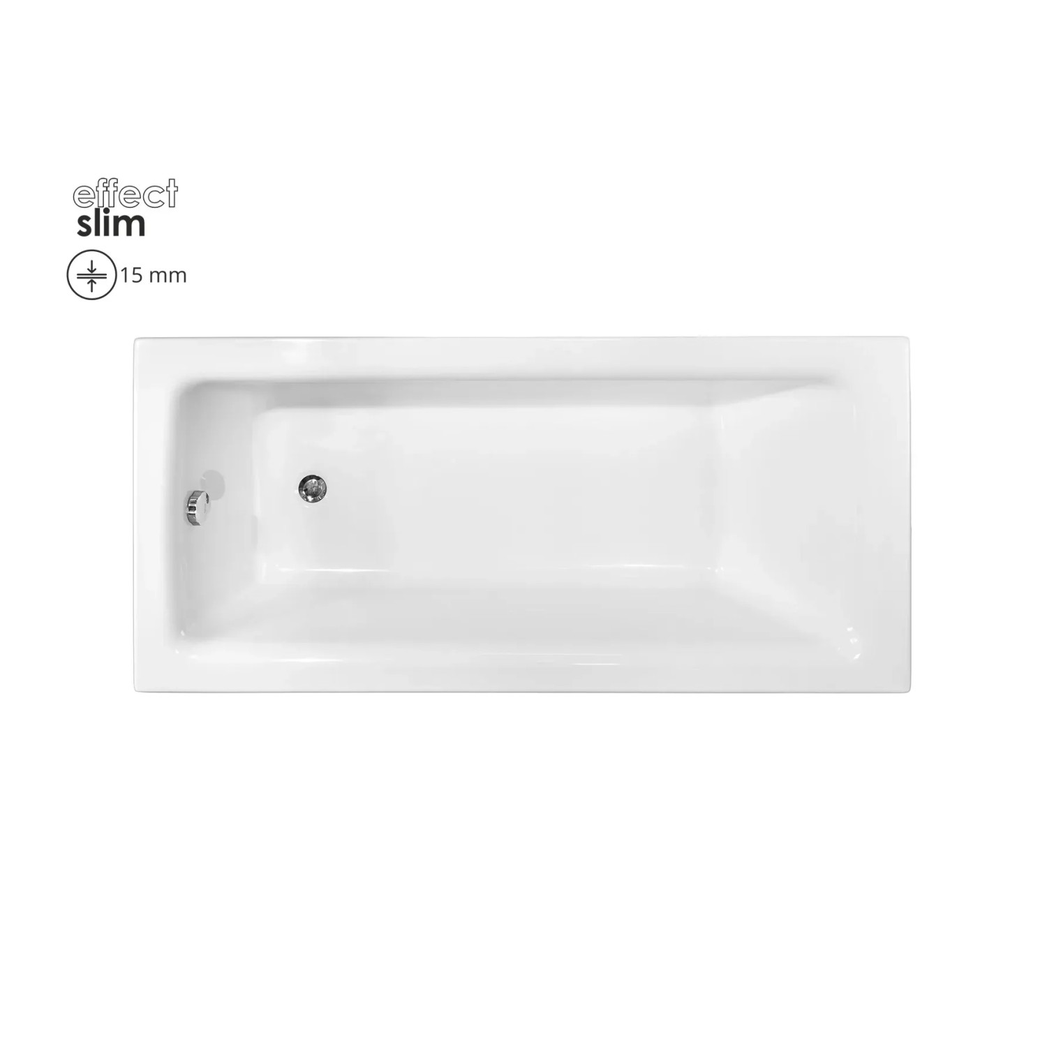 Bad Land Badewanne Rechteck TALIA SLIM 150x70 Mit Wannenträger Ablauf Füße