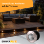 ENOVALITE LED Gartenstrahler 4er Set auf Terrasse, warmweißes Licht für Garten und Wege.