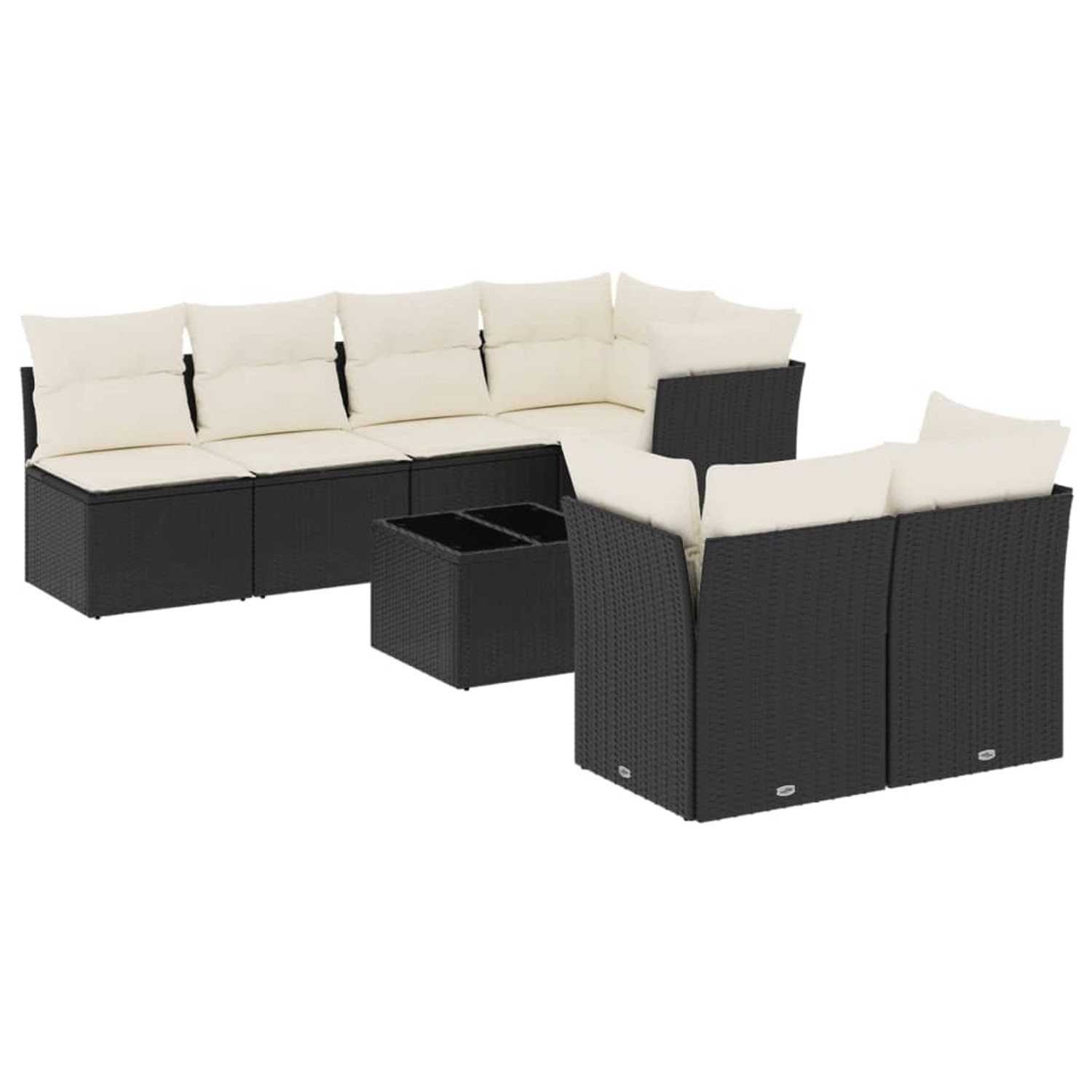 vidaXL 8-Tlg Garten-Sofagarnitur mit Kissen Schwarz Poly Rattan 3249135 günstig online kaufen