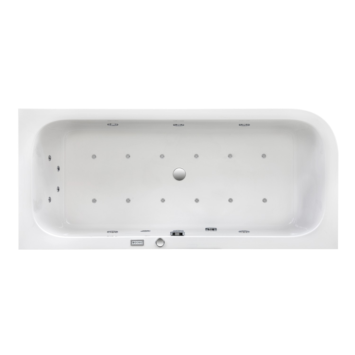 Ottofond Whirlpool-Komplettset Spirit 180x80 cm Links Weiß