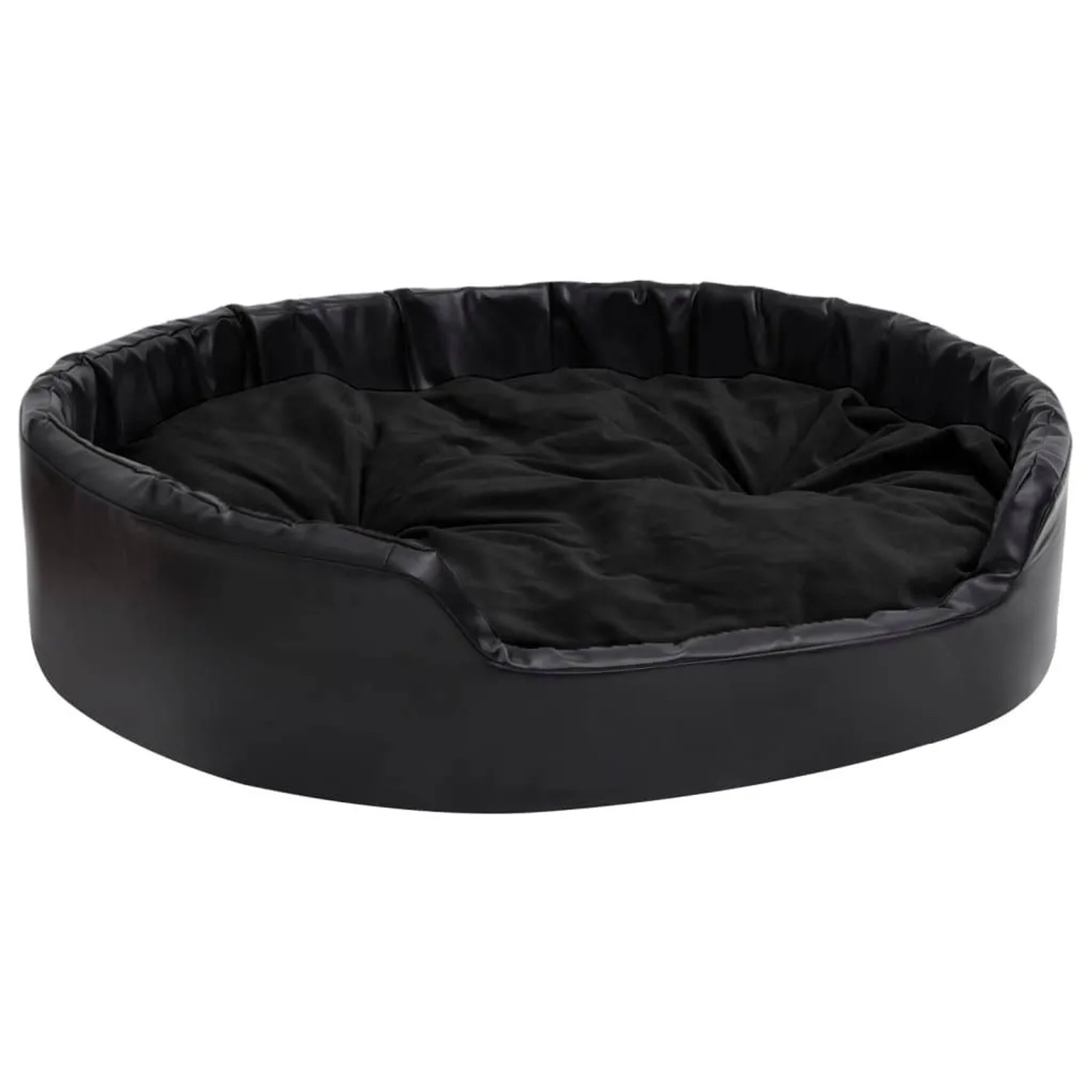 vidaXL Hundebett Schwarz 99x89x21 cm Plüsch und Kunstleder 171264