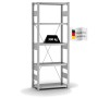 Verzinktes PROREGAL Fachbodenregal mit 5 Ebenen, belastbar bis 300 kg pro Ebene.