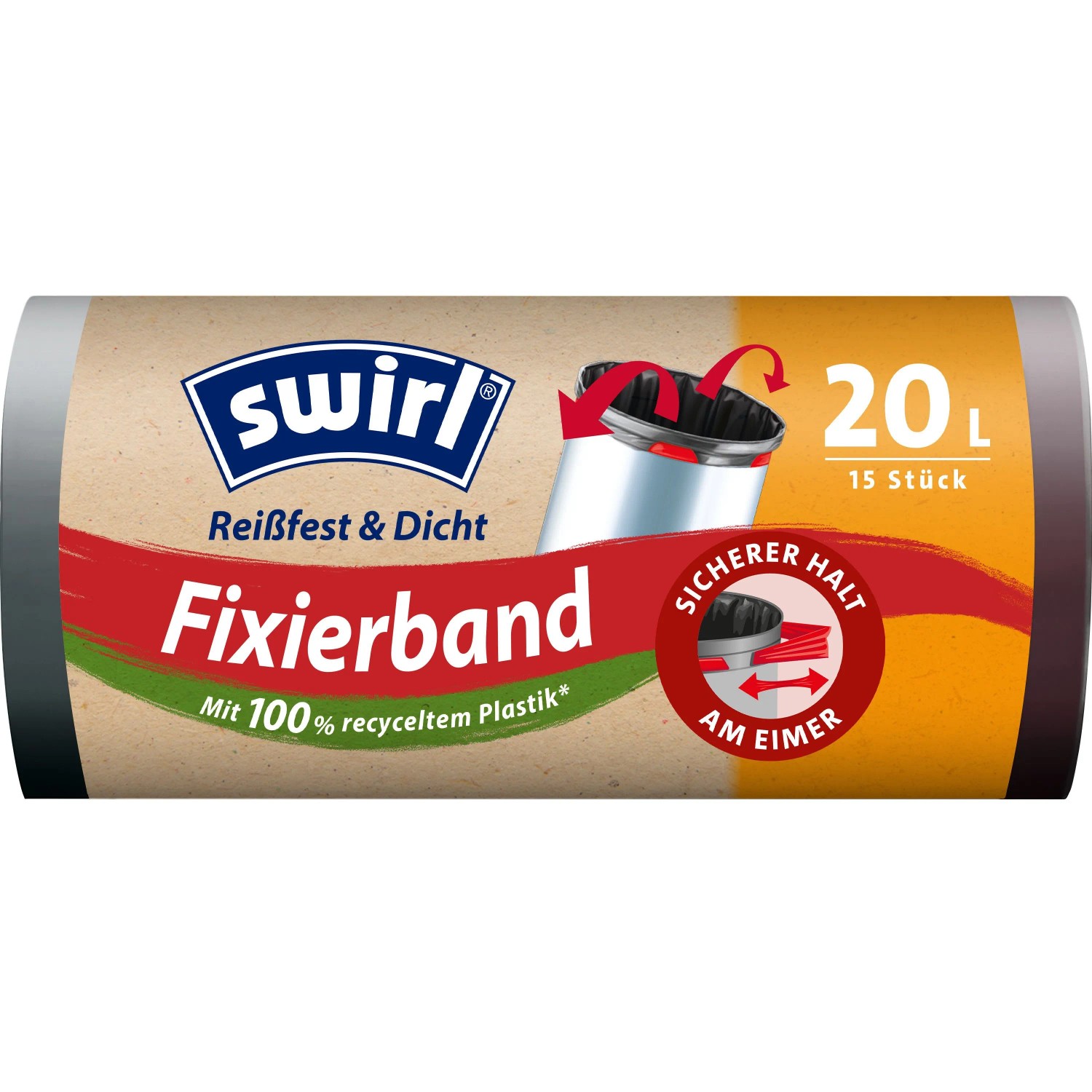 Swirl® Fixierband-Müllbeutel 20, 15 Stück