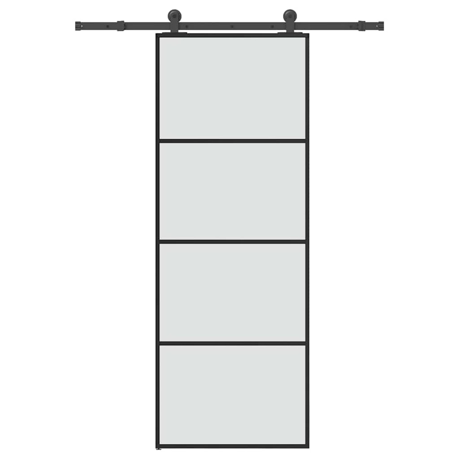 vidaXL Schiebetür mit Beschlag 76x205 cm ESG-Glas & Aluminium 3332862 günstig online kaufen