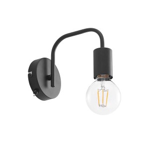 Lindby Wandleuchte Wandlampe Innen Erivana 9627456 Retro Vintage Antik in Schwarz aus Metall 1-flammig E27 Wohnzimmerleuchte