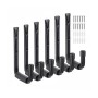 Relaxdays Wandhaken 6er Set Stahl Schwarz Schwerlast 22 cm x 2,5 cm x 15 cm