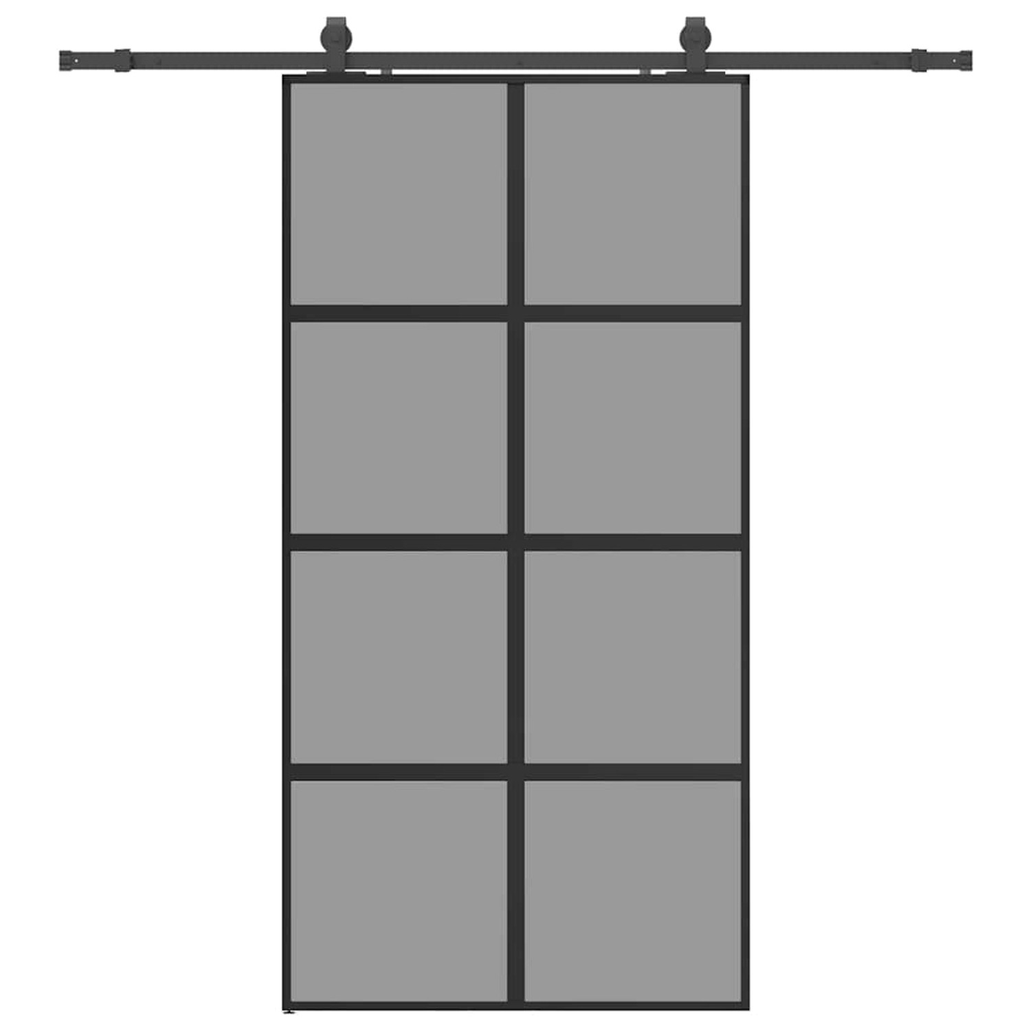 vidaXL Schiebetür mit Beschlag Schwarz 102,5x205 cm Hartglas 3375897 günstig online kaufen