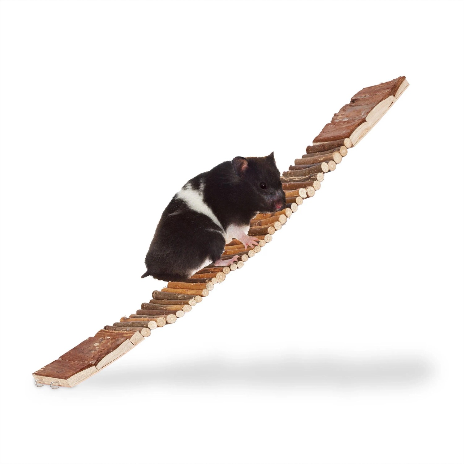 Relaxdays Hängebrücke Schimaholz Metall Biegsam 1,5 cm x 55 cm x 10 cm 240 g