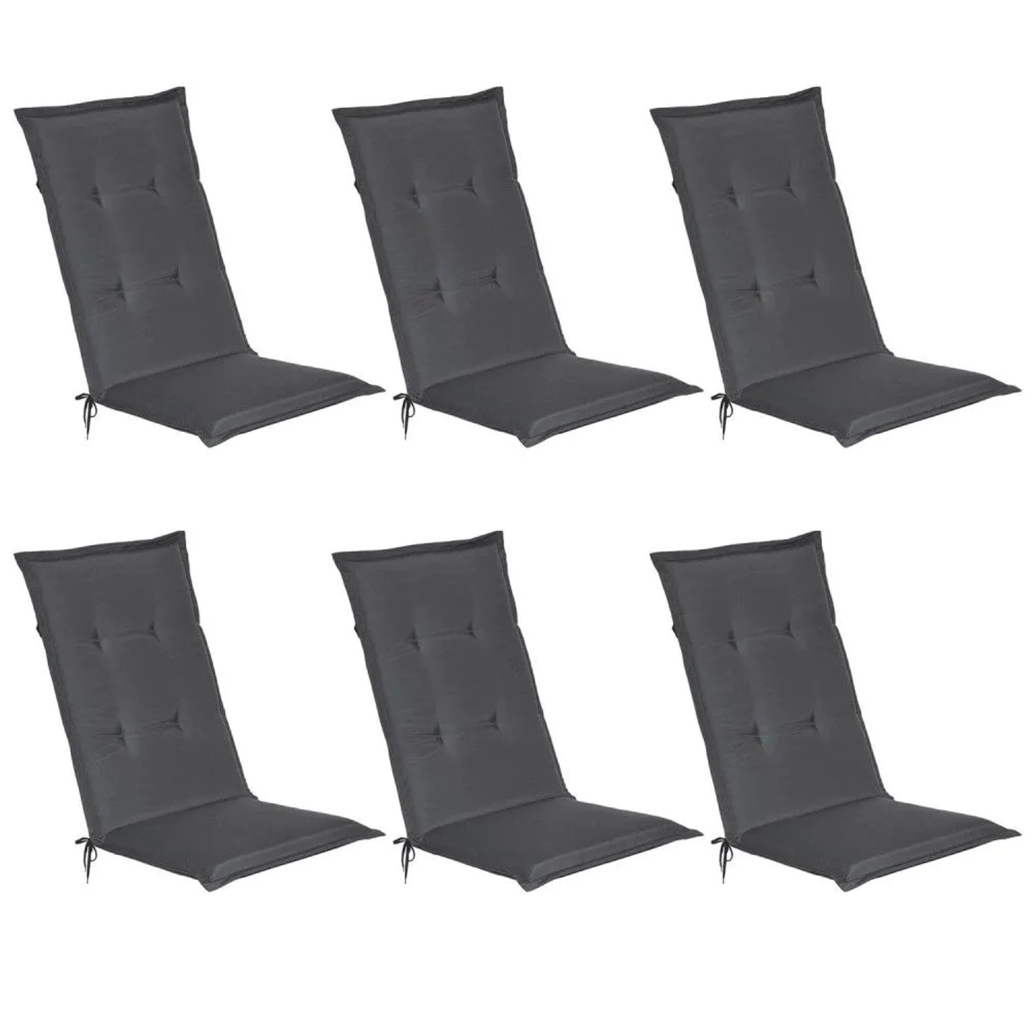 Beautissu Loft HL Hochlehner 120x50x6cm Graphitgrau 6tlg