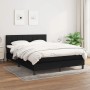 Schwarzes vidaXL Boxspringbett 140x190 cm mit Matratze und Kopfteil.