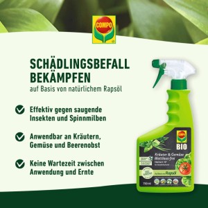 Compo Blattlaus-frei für Kräuter & Gemüse, 750ml Flasche. Bekämpft Schädlinge auf natürlicher Basis.